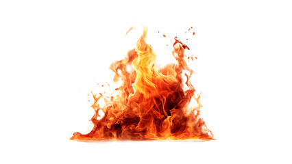 Fire flame cutout. Realistic fire flame on transparent background
