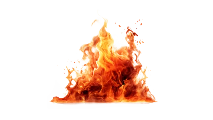 Fire flame cutout. Realistic fire flame on transparent background