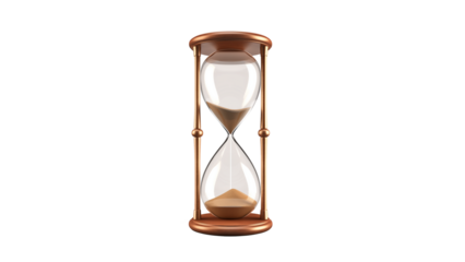 Hourglass cutout. Old fashioned hourglass on transparent background