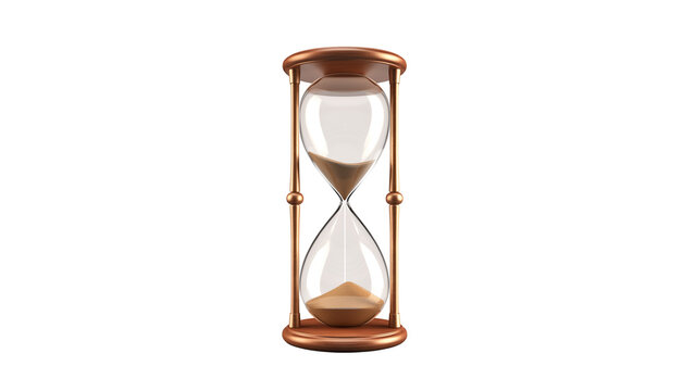 Hourglass cutout. Old fashioned hourglass on transparent background