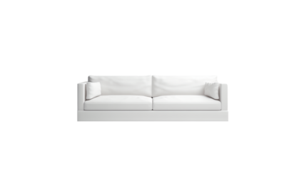 White sofa front view cutout