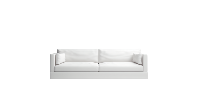 White sofa front view cutout