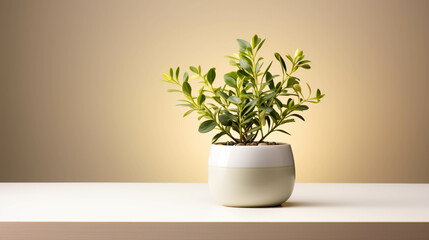 Fototapeta premium Eucalyptus plant on a pot on white background