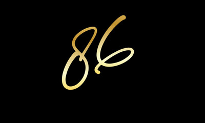  Number Gold Casual Modern Logo