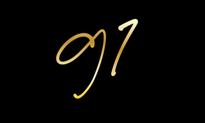  Number Gold Casual Modern Logo