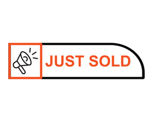 just sold button on white background. just sold button sign