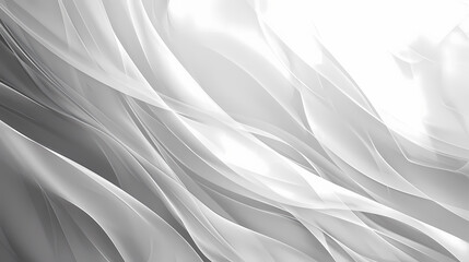 Fototapeta premium Abstract white flowing curves and lines, creating a serene and elegant visual effect.