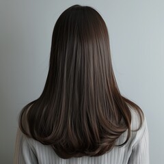 Naklejka premium Back view of woman with long wavy hair
