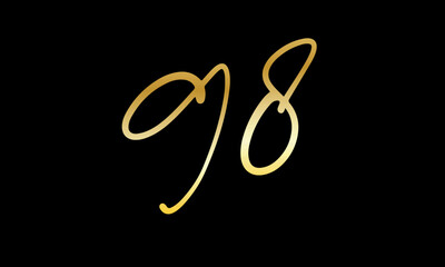 Number Gold Casual Modern Logo
