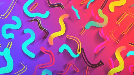 Obraz premium 80's squiggles seamless, geometric design with a subtle gradient in the background