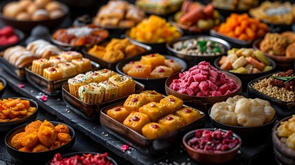 Colorful Assortment of Traditional Indian Sweets for Raksha Bandhan