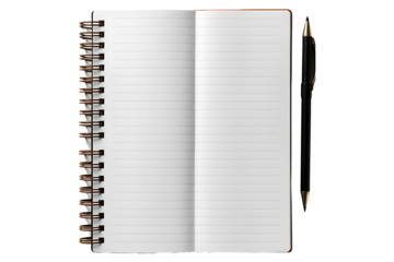 Notebook publication diary page Isolated on transparent background