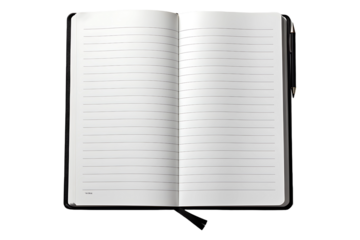 Notebook publication diary page High quality realistic image Isolated on transparent background