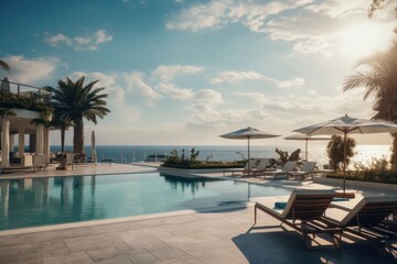 Sea view hotel pool swimming pool.
