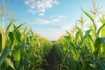 Fototapeta premium Corn crops agriculture landscape outdoors.