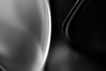 Black dark blurry gradient fluid design liquid shapes bubbles background. Modern abstract fluid background web banner wallpaper screen