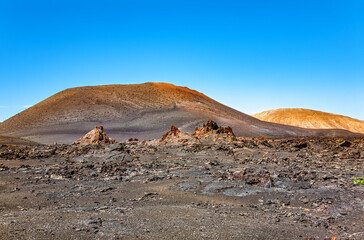 Volcanic landscape, Island Lanzarote, Canary Islands, Spain, Europe.