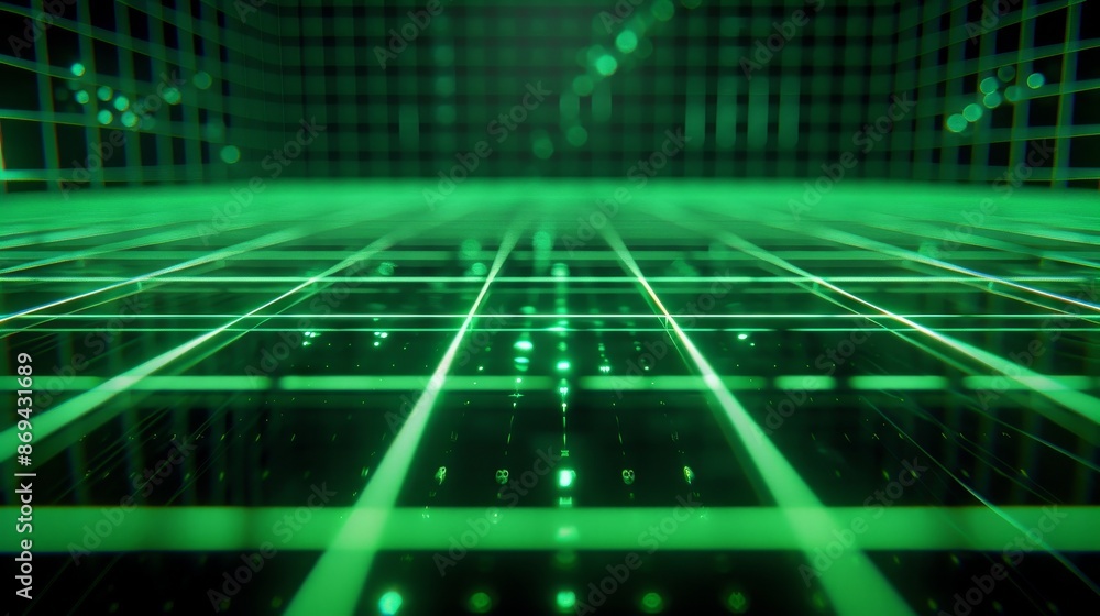 Aufkleber a retro futuristic digital mesh surface design with an abstract wireframe landscape perspective.