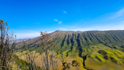 Beautiful View Jemplang Hills, located in Bromo National Park, Malang, East Java, Indonesia.