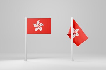 Flag Of Hong Kong 3d Illustration Stock Image	
