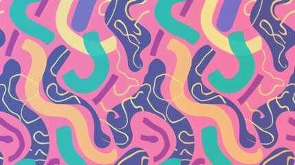 Obraz premium 90's squiggles seamless, geometric design with a subtle gradient in the background 