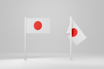 Flag Of Japanese 3d Illustration Stock Image	