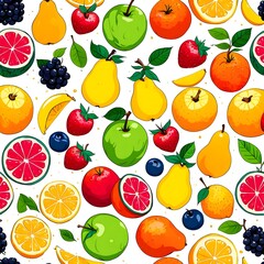 Luxurious, colorful fruits that have no white color at all and no reflections on a white background