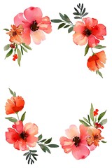Obraz premium Vibrant Floral Watercolor Frame