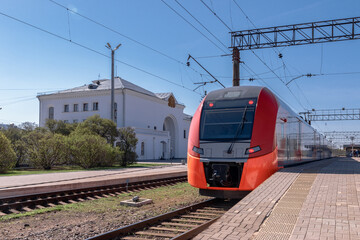Modern Train at Station
