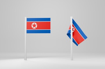 North Korea Flag 3d Illustration Stock Image