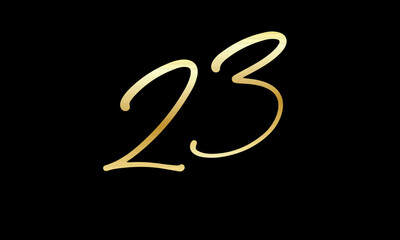  Number Gold Casual Modern Logo