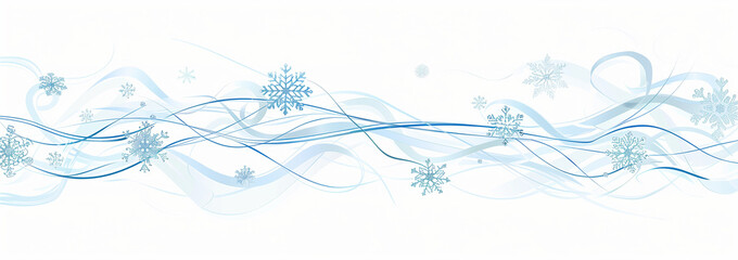 Beautiful Winter Snowflakes on White Background - Elegant and Flowing Pattern with Delicate Design
