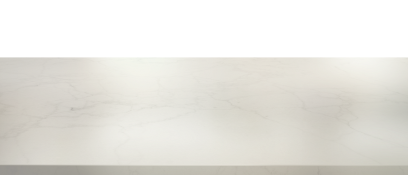 Empty marble desk  for product presentation. Stylish marble table top. Counter top, Graphic resource for your design. Isolated kitchen element without background. Transparent png file.