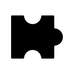 puzzle icon, silhouette vector isolated on white background. simple and modern design