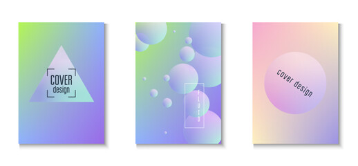 Holographic Shape. Abstract Poster. Futuristic Digital Banner. Elegant Poster. Pink Triangle Set. Multyplying Radial Collection. 3d Design. Violet Holographic Shape