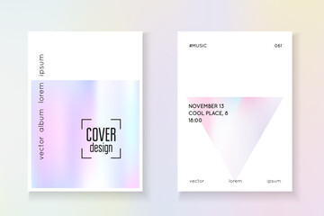 Geometry Foil. Chrome Design. Pink Rainbow Cover. Business Retro Brochure. 1980 Shape. Holograph Pattern. Vintage Banner. Blue Geometry Foil