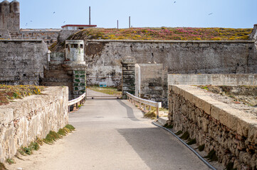 Walking on Isla de Las Palomas, Gibraltar Strait that divides the Atlantic Ocean from the...
