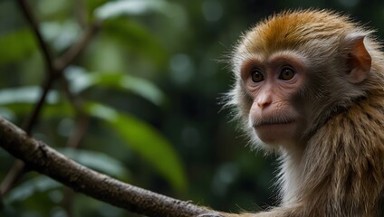 Obraz premium A day in the life of a monkey living in the rainforest ai_generated