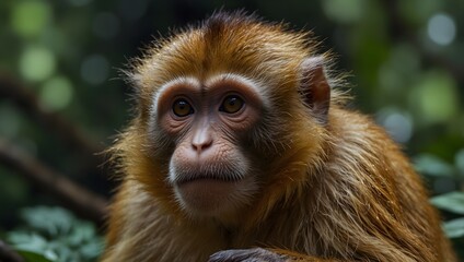Fototapeta premium A day in the life of a monkey living in the rainforest ai_generated
