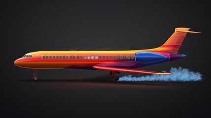 Naklejka premium White smoke cloud and condensation trail of an airplane isolated on a transparent background. Aviation tail track path performance 3d. Straight exhaust stream of an airplane.