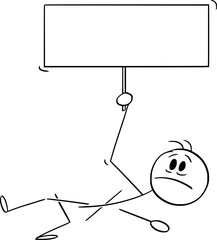 Fototapeta premium Person has fallen apart or personality disintegration, vector cartoon stick figure or character illustration.