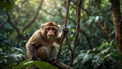 A poem about a monkey swinging through the jungle canopy ai_generated