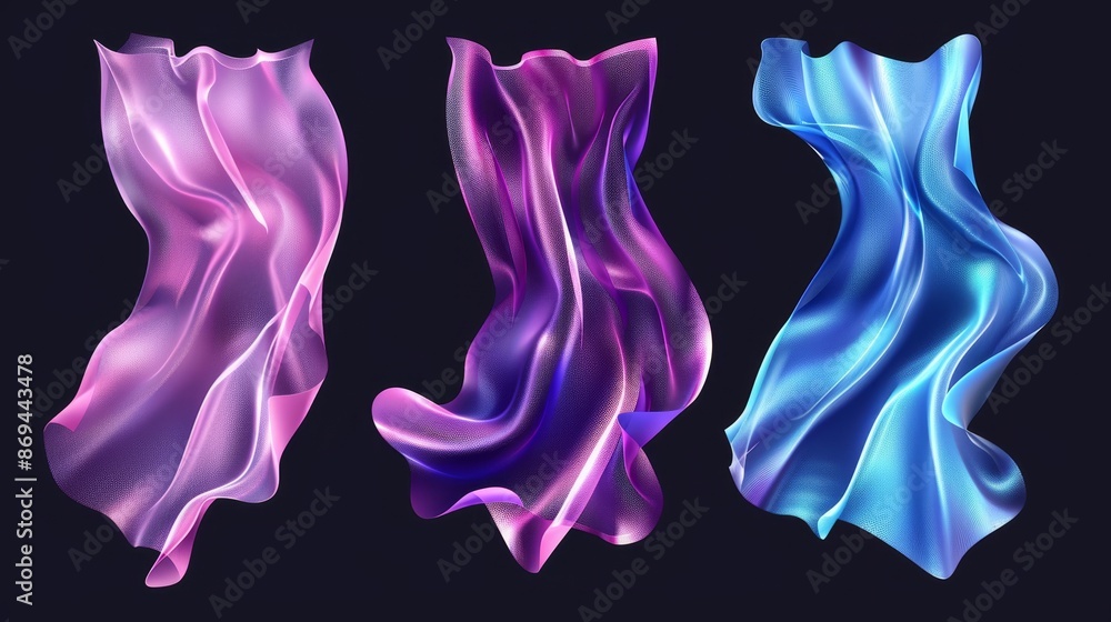 Poster an abstract 3d realistic blank and clear pvc square disc package set which include a retro vinyl or 