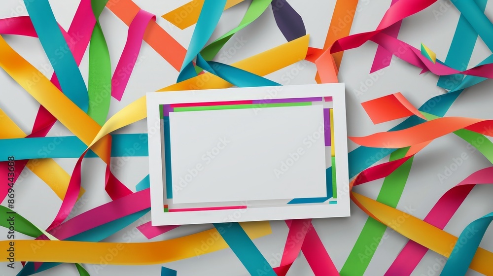 Poster an album mockup template with empty paper snapshots isolated on a transparent background, with snaps