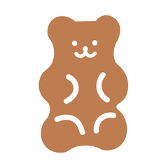 Cute Brown Jelly Bear Icon Set for Digital Design | Vector Illustration