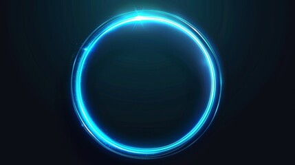 Blue neon magic portal glow light effect. 3D round swirl with gold speed spiral power element. Strange multiverse teleportation effect. Abstract isolated green circular tunnel vortex modern frame.