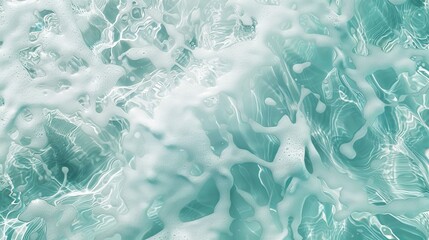 Obraz premium Surface overlay of white water wave with reflection effect. Marble desaturated texture. Sunny aqua ripples with shiny refractions.