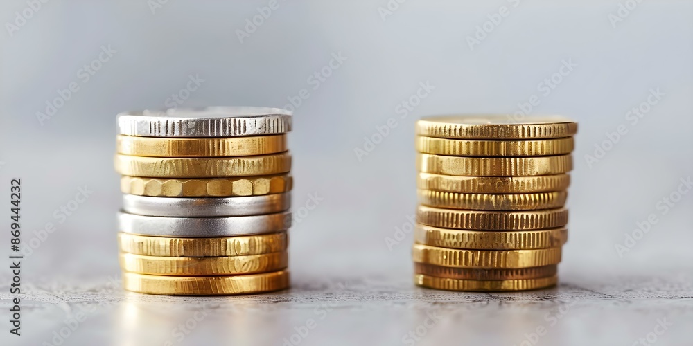 Aufkleber visual comparison of inflation and deflation impacts on purchasing power with low noise. concept inf