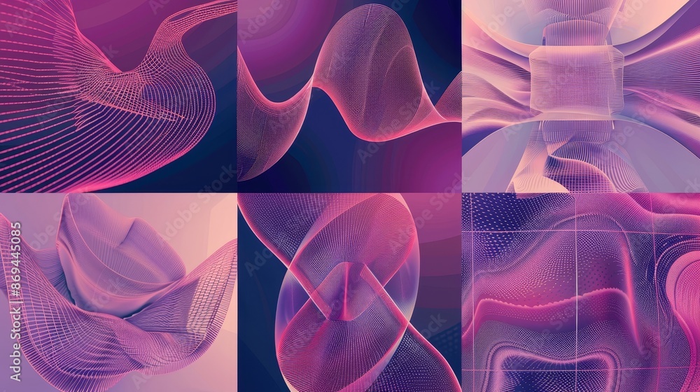 Poster y2k style poster design layout with neon color grid abstract geometric shape on simple gradient back
