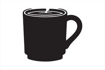 Coffee Mug Silhouette Design Vector Illustration Clipart Eps